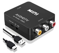 MIMISOLA Adaptateur RCA vers HDMI, Adaptateur AV vers HDMI, Convertisseur RCA vers HDMI,Support 720 1080P pour Caméra, Xbox 360, PS2, PS3, WII, N64, Snes, PSP