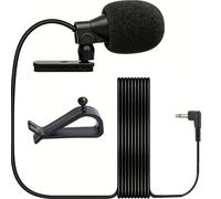 MIMISOLA Micro Voiture 3,5 mm Micro Autoradio Voiture, Microphone Externe pour Autoradio, avec Autocollant et Clip pour Recording Interview Video Conference Voice Dictation Phone(Câble 3m)