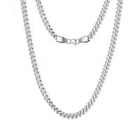 MIMITLTY Chaîne vénitienne en acier inoxydable 14 carats or/argent pour homme, 3/4/5 mm, pour homme et femme, cadeau d'anniversaire avec boîte, 18, Acier inoxydable, Pas de gemme