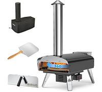 Mimiuo Four à Pizza Charbon de Bois au Pellet, Four à Bois avec Système de Rotation Automatique, avec Pelle et Pierre à Pizza (Tisserie W-Oven Series)