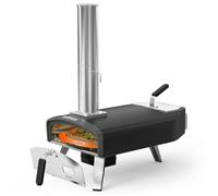 Mimiuo Four à Pizza Extérieur au Bois et Charbon de Bois avec Système de Rotation et Pierre à Pizza de 33 cm