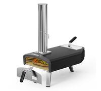 Mimiuo Four à Pizza Extérieur avec Pierre à Pizza Carrée de 33cm, Portable Four Pizza pour Charbon de Bois et Bois de Chauffage