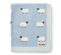 mimixiong 100% Coton couvertures bébé Tricot Doux 80 x 100 cm pour Nouveau-né (Bleu)