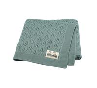 mimixiong Couverture cellulaire pour bébé 100 % coton doux en tricot pour nouveau-né, garçon et fille, 100 x 80 cm (vert foncé)