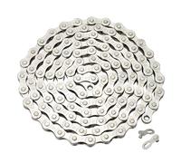 Mimoke Chaîne de vélo 6/7/8 vitesses 1/2" x 3/32" pouces 116 maillons couverture en acier inoxydable (argent)
