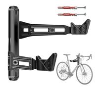 Mimoke Porte-vélo mural | Alliage d'aluminium, capacité de charge jusqu'à 40 kg | Distance réglable du mur 18,5-28 cm | Crochets en caoutchouc de 7,2 cm | Pour VTT, vélo de course, vélo électrique