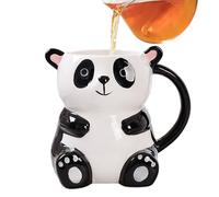 Mimoqk 500ml Ceramic Coffee Mug, Milk Drinkware Cup, Mug with Novelty Panda Design, Fun Feature for Beverage Use, Kitchen Cafe Drinkware, Cappuccino Cocoa Mugs for Home Birthday