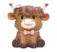 Mimoqk Adorable Cow Cache, Farmhouse Plant Vase, Mini Drainage Container, Cute Resin Sculpture, for Balcony Patio Backyard Garden Windowsill Desk Indoor Outdoor Tender Cactus Plant Decor Offer