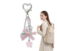 Mimoqk Aesthetic Keychains, Trendy Key Ring, Stylish Pendant Accessory with Chic Design Touch, Cute Gift for Women Girls Backpack Purse Bag Birthday Christmas Use, 9.5x1.7x0.8cm