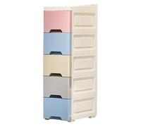 Mimoqk Bathroom Cabinet, Storage Organizer, Slim 5-Tier Drawer Shelf with Casters Apartment Kitchen Hotel, Compact Vertical Cabinet for Rental Home Business Use, 5.51x11.81x31.5 inches