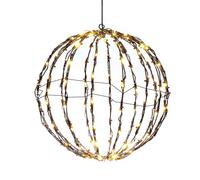 Mimoqk Boule lumineuse d'extérieur, boule lumineuse suspendue de Noël, sphère de jardin, sphère de jardin éclairée, globe lumineux extérieur, sphère lumineuse pliable élégante pour Halloween et décor