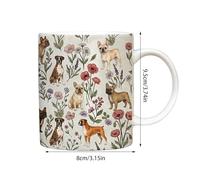 Mimoqk Bulldog Travel Mug, Ceramic Drinking Cup, French Bulldog Print with Cute Design, Coffee Tea Cup with Hot Cold Use, Drinkware Gift Accessory, Mug for Mother Dad