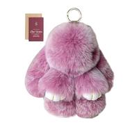 Mimoqk Bunny Plush Kelechains, Soft mignon Bunny Doll Bag Charm, Pendant Animal avec anneau clé, pour les femmes, les filles, l'anniversaire, Noël, l'école, le voyage, le sac à dos, la décoration