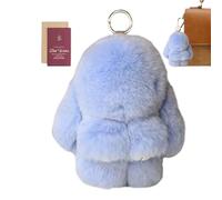 Mimoqk Bunny Plush Kelechains, Soft mignon Bunny Doll Bag Charm, Pendant Animal avec anneau clé, pour les femmes, les filles, l'anniversaire, Noël, l'école, le voyage, le sac à dos, la décoration