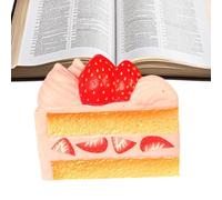 Mimoqk Cake Squeeze Toy, Strawberry Cake Stress Fidget, Food Antistress Toy, Soft Slow-Rising Squishy, Sensory Relief, Fun Playtime Gift for Kids Adults Students Office Workers Home