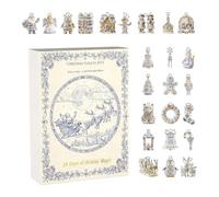 Mimoqk Calendrier De L'Avent 2025,Pendentif en Acrylique 2D,24 Jours Motif Porcelaine Calendrier Avent | Pour Arbre Famille Activité Ludique Développement Tout-Petit Adolescents Filles