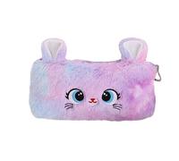 Mimoqk Cat Pencil Case, Fashionable Plush Cat Pouch, Gradient Colors Pen Bag, Smooth Zipper Large Capacity School Stationery Storage Bag for Girls, 7.87x3.94 inches