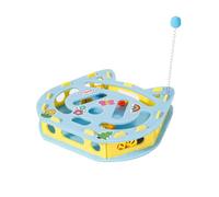 Mimoqk Cat Puzzle Toy, Interactive Feeding Game, Jingle Ball Teaser Box, Pet Mental Stimulation Toy, for Home Living Room Play Area Apartment Behavior Training Alone Time After Meal Use