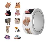 Mimoqk Cat Stickers - 500 Sheet/Roll Cute Decals Decor, Fun Classroom Journaling and Scrapbook Decoration, Waterproof Stickers for School Party Office Notebook Laptop Water Bottle Envelope
