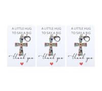 Mimoqk Chrétien Lot de 3 Pendentifs Religieux Strass | Saint- pour Bureau Maison Salle de Classe Vacances Noël Auto Avion Sac à Main Casier Bureau
