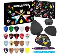 Mimoqk Christmas Countdown Calendar, Advent Guitar Picks, 24-Day Musical Holiday Calendar, Christmas Countdown with Guitar Pick Design, for Acoustic Electric Bass Ukulele Party Favors