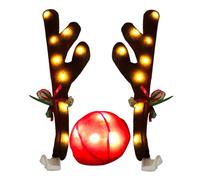 Mimoqk Christmas Lights for Cars - Cute LED Holiday Supplies with Jingle Bells, Christmas Reindeer Decor, Festive Vehicle Accessories, Portable Holiday Lighting, for Travel Daily Special Occasions