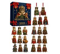 Mimoqk Compte À Rebours De Noël - Ornement De L'Avent En Acrylique 2D En Forme De Chat - Décorations De Sapin De Noël Chat 24 Jours - Pour Amoureux Des Animaux Fête De Vacances Fenêtre Mur Collection