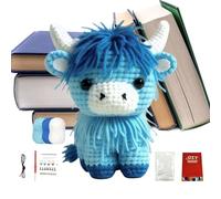 Mimoqk Crochet Kit, 8 Inch Cow Doll, Craft Set Use with Yarn, Handmade Kit for Beginners, Crochets Set, Hobby Kits for Men Women Enthusiasts Family Friends Coworkers Hobbyists