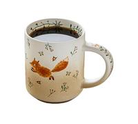 Mimoqk Cute Ceramic Mug, Funny Fox Cup, Coffee Mugs with Animal Print, Drinkware Decor with 550ml Capacity, Home Table Accessory, Mug for Kids Adults Office, Birthday, and Holiday