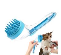 Mimoqk Dog Bath Brush, Silicone Grooming Comb, Pet Massage Cleaner with Shampoo Dispenser, Soft Bristles for Puppy, Kitten, Small Animals, Bathing and Shower Accessory