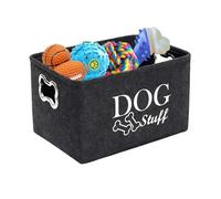 Mimoqk Dog Toy Box with Handle, Cat Toy Storage Basket, Basket for Dog Toys | Portable Pet Toy Organizer, Home Decor Dog Stuff Basket for Storing Pet Toys, Accessories, and Supplies