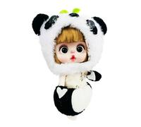 Mimoqk Dress Up Doll, Posable Big Eyed Fashion Puppet with Dresses and Pajamas, Imaginative Pretend Play Toy, Ideal for Girls, Party Favors, and Figurine Collections 5.71 inches