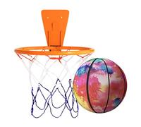 Mimoqk Entraînement de basket-ball d'intérieur, basket-ball rebondissant silencieux, basket-ball d'entraînement avec cerceau, équipement d'entraînement de basket-ball à domicile, basket-ball