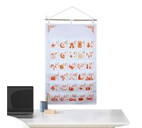 Mimoqk Fabric Countdown Calendar, 30 Days Wall Ornaments, Activity Calendar Set with Pockets, Home Organizer with Interactive Design, Fabric Wall Decor, Fun Calendars for Family