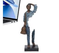 Mimoqk Figurine d'homme abstraite, sculpture de décoration moderne, statue de collection en résine, sculpture d'homme debout, sculpture abstraite moderne de collection en résine pour décoration