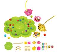 Mimoqk Fishing Game - Magnetic Bee Bean Picking Game, Interactive Educational Play Toy, Skill Development Activity for Kids, Fun Learning Plaything for Home Travel School Preschoolers Boys Girls