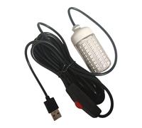Mimoqk Fishing Light Lamp, Underwater LED Attractor, USB Powered Brightness Device, Waterproof Long Cable Design for Energy Efficient High Visibility Night Fishing Squid Boat Sea Lake Saltwater Us