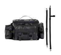 Mimoqk Fishing Tackle Bag, Saltwater Fishing Bags, Freshwater Fishing Bag, Water Resistant Tackle Box, Fishing Bag with Strap, Padded Shoulder Fishing Bag, Tackle Storage Bag, for Pliers Storage