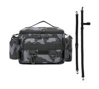 Mimoqk Fishing Tackle Bag, Saltwater Fishing Bags, Freshwater Fishing Bag, Water Resistant Tackle Box, Fishing Bag with Strap, Padded Shoulder Fishing Bag, Tackle Storage Bag, for Pliers Storage