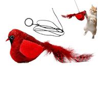 Mimoqk Flying Bird Cat Toy, Chirping Simulation Bird Toy for Cats, Interactive Chew Plaything for Small Medium Large Breeds, Engaging Pet Plaything for Mental Stimulation and Playtime Fun