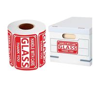 Mimoqk Fragile Shipping Labels, 250-Piece Packing Wrap, Fragile Tape with Strong Adhesive, Warning Stickers with Bright Print, Packing Labels, Safety Stickers for Boxes Dishes Glass Kitchen TV Luggage