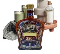 Mimoqk Glass Liquor Bottle, Collectible Patriotic Container, America Heritage Decanter with Glass Stopper, Liquor Storage for Men Family Friends, Glasses Decanter for Home Bar Holiday