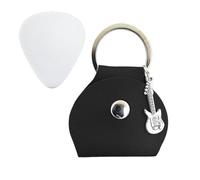 Mimoqk Guitar Pick Holder, Guitar Pick Keychain, PU Leather Guitar Pick Holder, Guitar Pick Storage Case, Guitar Pick Organizer, Guitar Pick Pendant, Pick Holder for Guitarists, Noir,