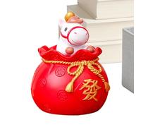 Mimoqk Horse 2026 Figurine, Resin Holiday Decor, Desktop Figurine with Wealth Sculpture Design, Figurines for Bookcase Window Sill, Home Tabletop Decorations, Horse 2026 Figurines for Home