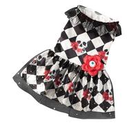 Mimoqk Jupe d'Halloween pour chien, robe en dentelle à motif tête de mort