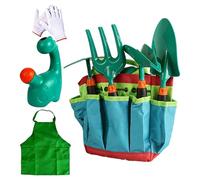 Mimoqk Kids Garden Tools, Soil Loosening Shovel, Planting Shovel with Design, 9-Piece Garden Tools Set with Easy Grip, Children Farm Accessories, Kids Gardening Tool for Balcony Flower Lawn Nursery