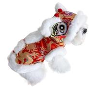 Mimoqk Lion Dance Dog Costume, Winter Puppy Clothes, Spring Festival Outfit with Festive Design, Cat Outfits with Comfortable Fabric, Pet Apparel, Lion Dance Costume for Celebrations