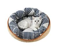Mimoqk Lit en Panier pour Chat - Panier Grotte Maison au Design esthétique en Corde de Coton tressée - Coussin Chat,Adapté à l'Extérieur, la Chambre, la Fenêtre, Le Sol, Les Voyages, Le Salon et