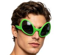 Mimoqk Lunettes amusantes fantaisie Alien Vert