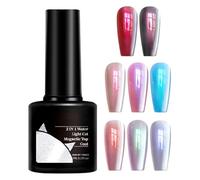 Mimoqk Magnetic Gel Nail Polish, 2-1 Glitter Top Coat, Professional Shine Finish, Long-Lasting Quick Dry Formula, Stylish Enhancer, 7ml Bottle, for Home Manicure Wedding Bridal Holiday Women